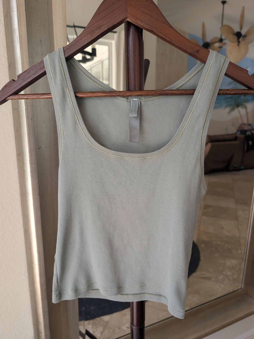 SKIMS Light Sage Ribbed Tank Top - Women